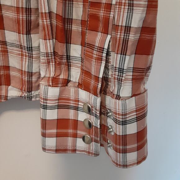 Wrangler Retro Pearl Snap Shirt Mens XL Red Plaid Long Sleeve Western Rodeo - Picture 4 of 9